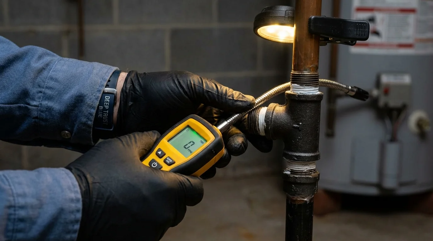 Gas leak detection with electronic sniffer by Johns Plumbing LLC in Bonita