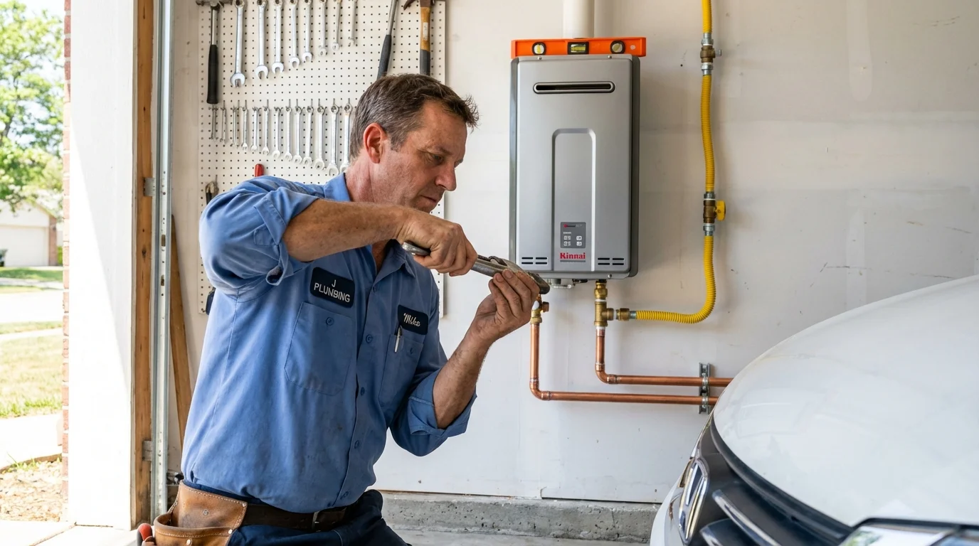 Tankless water heater installation by a Johns Plumbing LLC plumber in Bonita